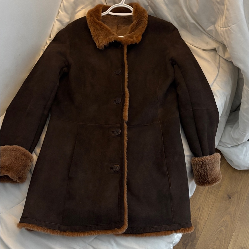 Danier Brown Shearling Coat - Picture 8 of 14